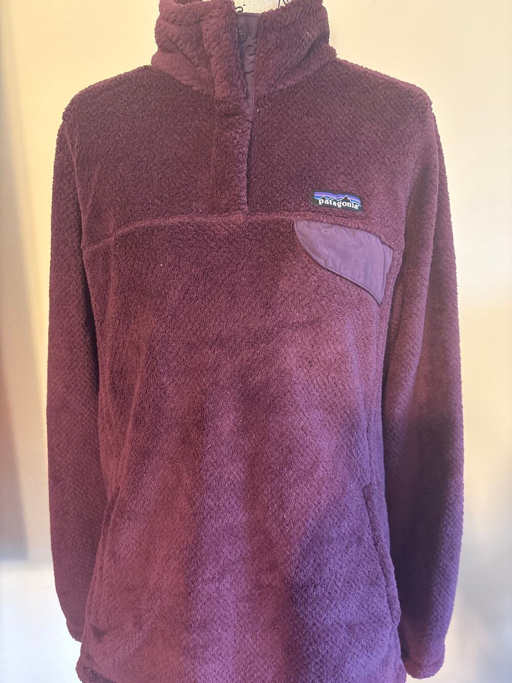 Burgundy Fleece Women's Patagonia Pullover Jacket Large